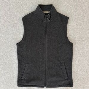 Smartwool Vest‎ Men Large Charcoal Gray Hudson Trail Wool Blend Fleece Outerwear